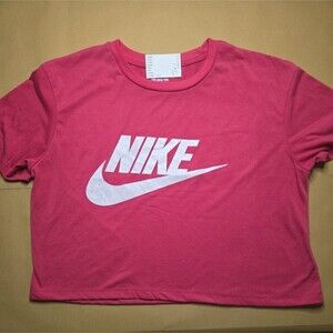 Nike Sportswear Essential Womens Cropped Logo T-Shirt size XL Hot Pink